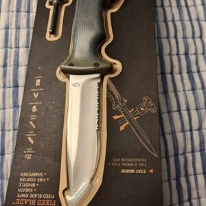 Fixed Blade Survival Knife with Green Handle